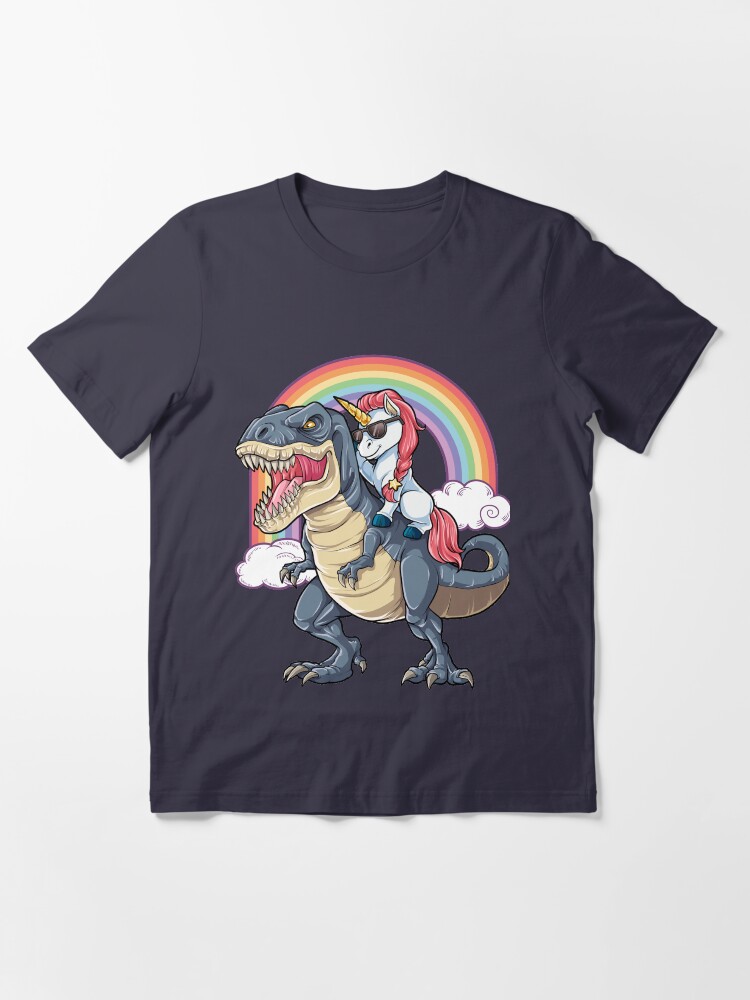 T-shirt essentiel 'Licorne équitation dinosaure T-shirt T-Rex drôle licornes fête arc-en-ciel cadeaux pour enfants garçons filles' : autre vue