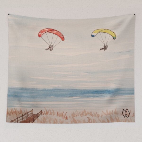 Item preview, Paragliding along the beach  designed and sold by Matt Starr Fine Art .