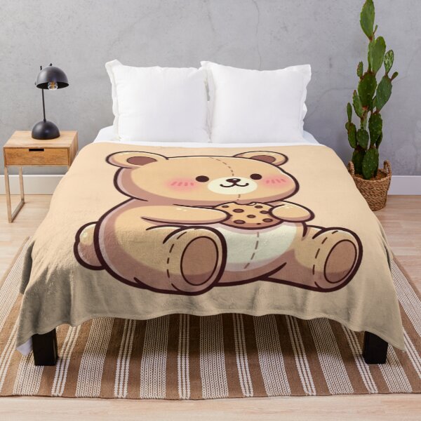 Item preview, Kawaii Teddy Bear with Cookie – Cute Pastel Bear Illustration designed and sold by soletstudio.