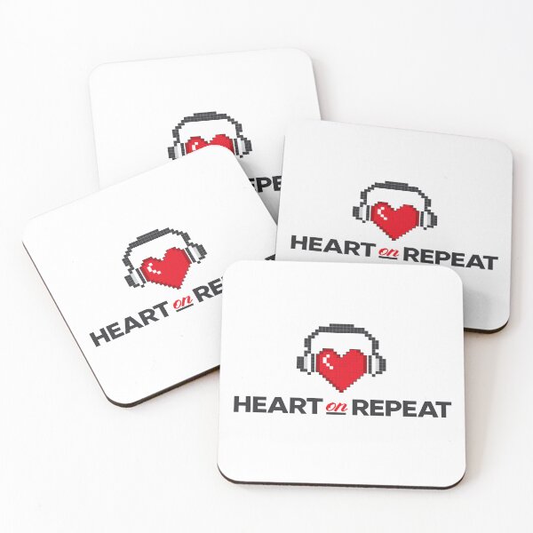 Item preview, Heart On Repeat – Pixel Heart with Headphones Design designed and sold by PixelGrafiks.