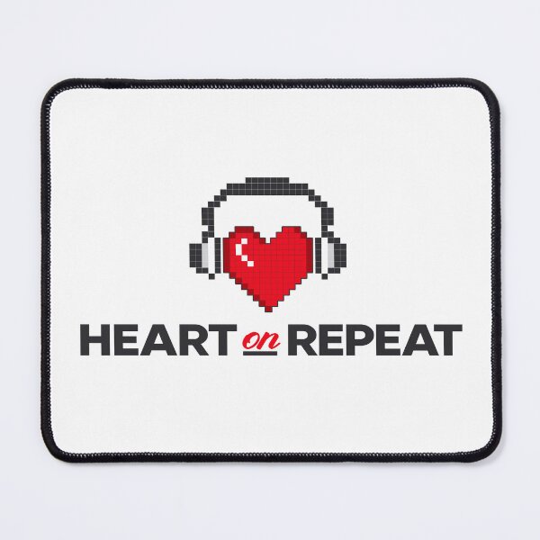 Item preview, Heart On Repeat – Pixel Heart with Headphones Design designed and sold by PixelGrafiks.