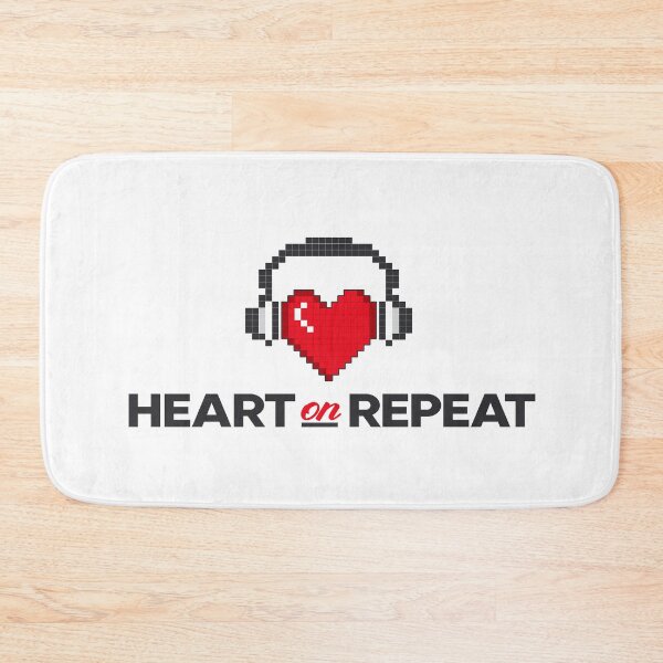Item preview, Heart On Repeat – Pixel Heart with Headphones Design designed and sold by PixelGrafiks.