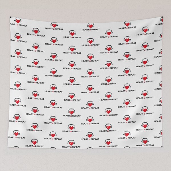 Item preview, Heart On Repeat – Pixel Heart with Headphones Design designed and sold by PixelGrafiks.