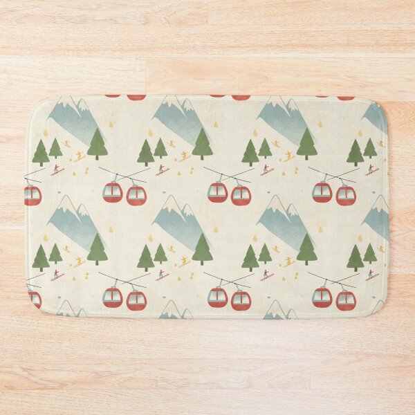 Item preview, Vintage Ski Gondolas in Alpine Snow designed and sold by AtelierBrumeArt.