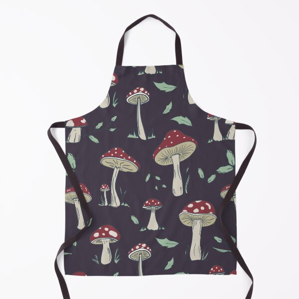 Item preview, Hand Drawn Red Mushroom Forest Pattern, Vertical Layout, Brown, Moody designed and sold by FourAcreFarm.