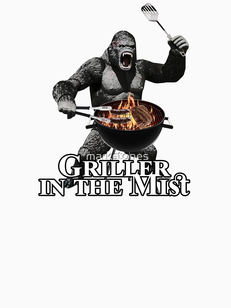 "BBQ Gorillas in the mist parody Grillers" Tshirt by markstones Redbubble