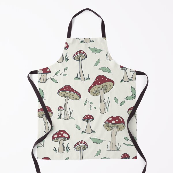 Item preview, Hand Drawn Red Mushroom Forest Pattern, Vertical Layout, Beige Background designed and sold by FourAcreFarm.