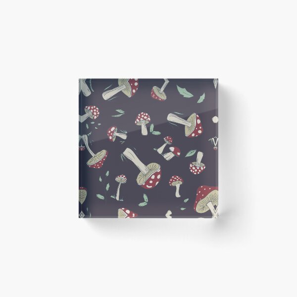 Item preview, Hand Drawn Red Mushroom Forest Pattern, Vertical Layout, Dark Brown, Moody, Tossed designed and sold by FourAcreFarm.