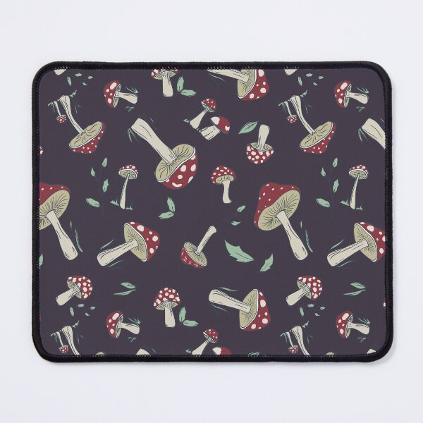 Item preview, Hand Drawn Red Mushroom Forest Pattern, Vertical Layout, Dark Brown, Moody, Tossed designed and sold by FourAcreFarm.