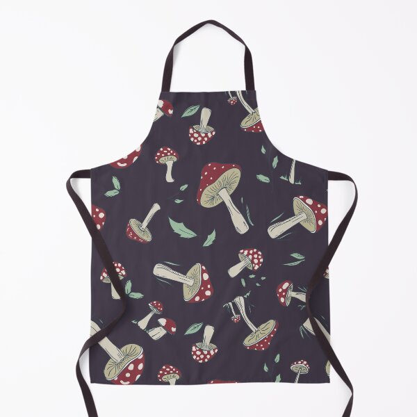Item preview, Hand Drawn Red Mushroom Forest Pattern, Vertical Layout, Dark Brown, Moody, Tossed designed and sold by FourAcreFarm.