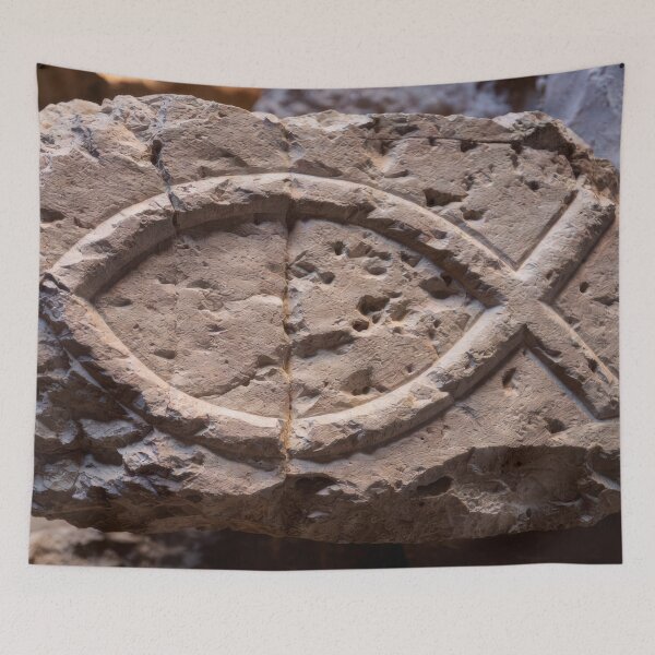 Item preview, Ichthys Stone Carving - Early Christian Symbol designed and sold by Pastor Reeves Studio.