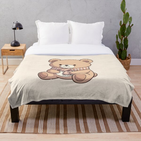 Item preview, Lindo oso de peluche con bufanda – Ilustración kawaii acogedora designed and sold by soletstudio.