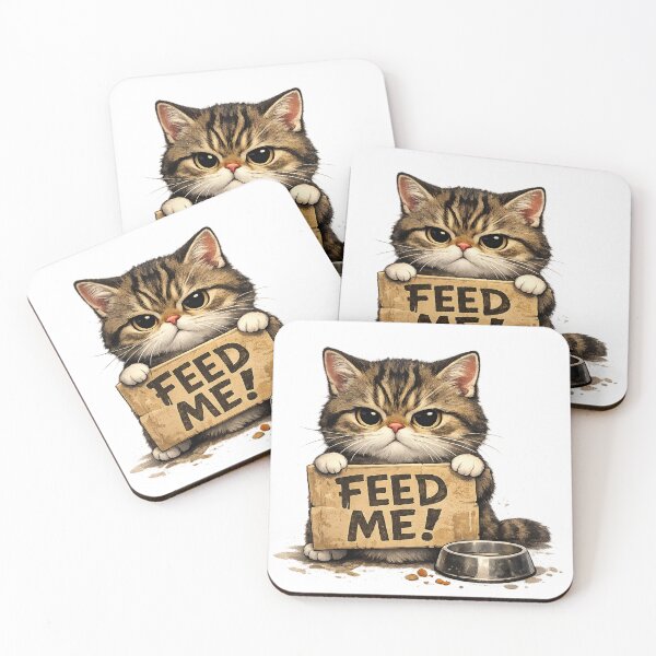 Item preview, Feed Me Cute Cat – Funny Hungry Kitty Illustration designed and sold by Divine Design's .