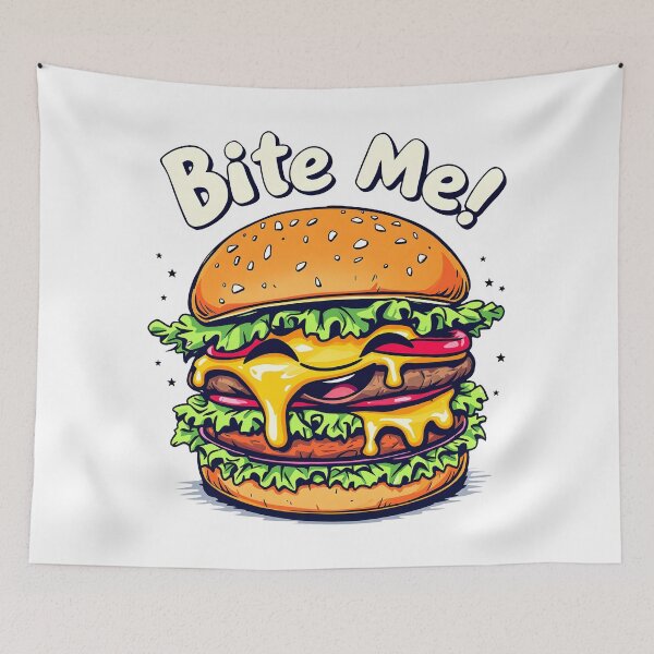 Item preview, Bite Me - Happy Burger Vibes designed and sold by Dazzle-Sizzle.