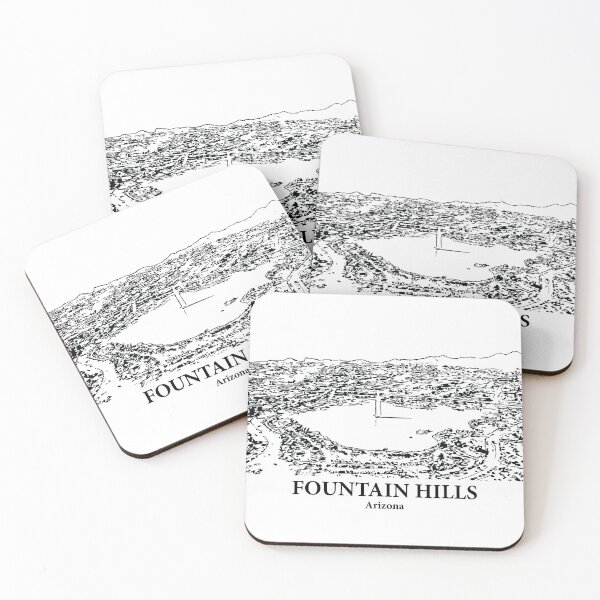 Item preview, Fountain Hills AZ - Ink Cityscape Illustration designed and sold by Lakeric.