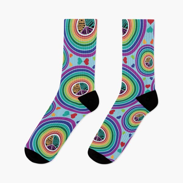 Item preview, Rainbow Peace Love Justice Equity on Aqua designed and sold by Digitalmyth's Designs.