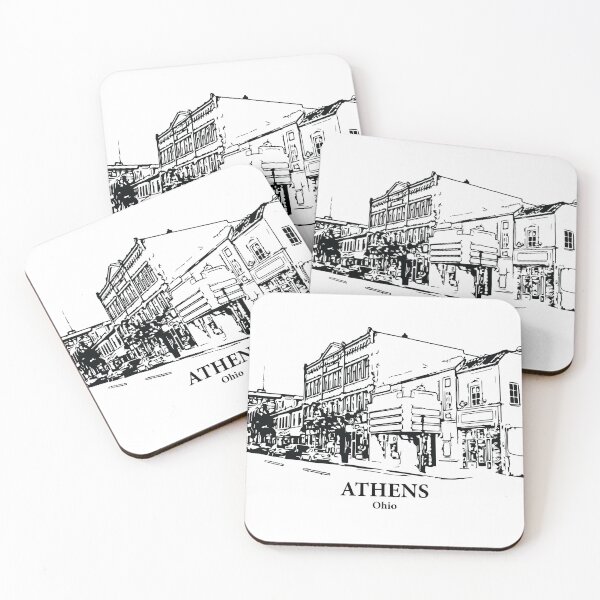 Item preview, Athens OH - Ink Cityscape Illustration designed and sold by Lakeric Cityscapes.