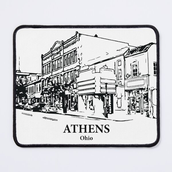 Item preview, Athens OH - Ink Cityscape Illustration designed and sold by Lakeric Cityscapes.