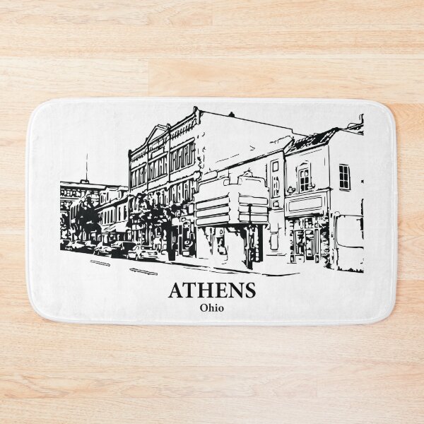 Item preview, Athens OH - Ink Cityscape Illustration designed and sold by Lakeric Cityscapes.