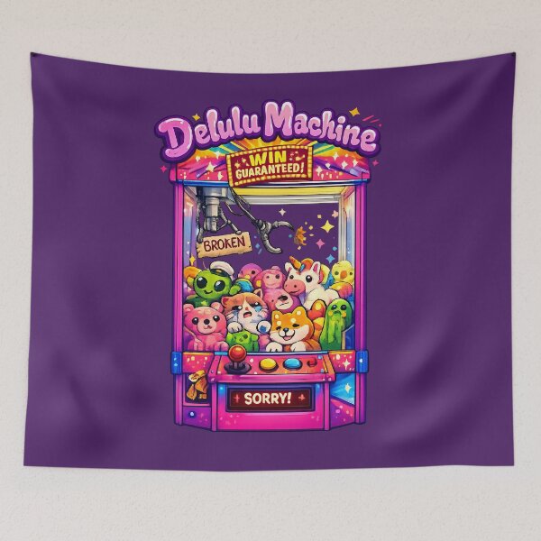 Item preview, Delulu Machine – Win Guaranteed (broken) Claw Machine Art designed and sold by StrayaDesign.