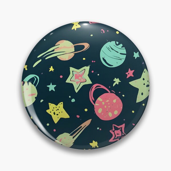 Item preview, Whimsical Galaxy: Hand-Drawn Retro Space Pattern designed and sold by VibranPalette.