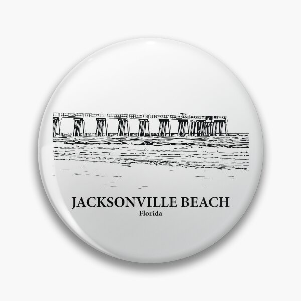 Item preview, Jacksonville Beach FL - Ink Cityscape Illustration designed and sold by Lakeric Cityscapes.