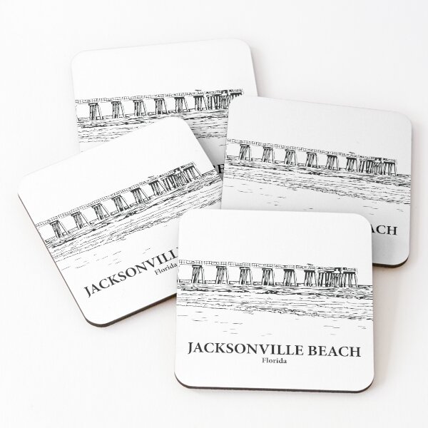 Item preview, Jacksonville Beach FL - Ink Cityscape Illustration designed and sold by Lakeric Cityscapes.
