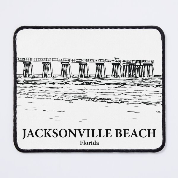 Item preview, Jacksonville Beach FL - Ink Cityscape Illustration designed and sold by Lakeric Cityscapes.