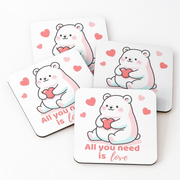 Item preview, Cute Valentine Bear – All You Need Is Love Kawaii Art designed and sold by soletstudio.