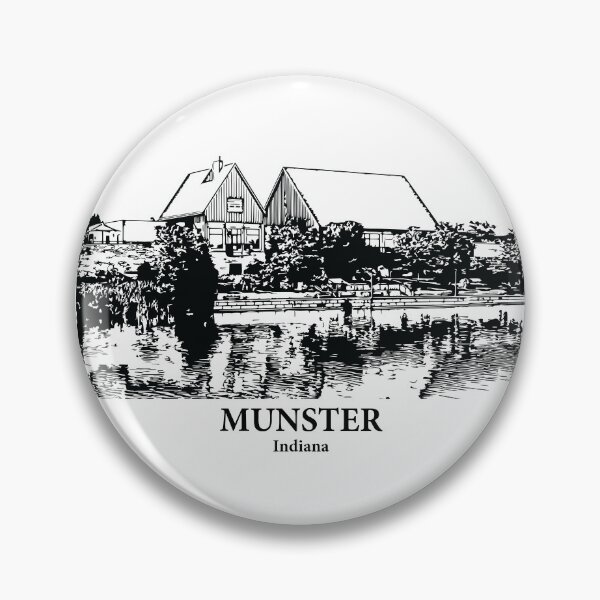 Item preview, Munster IN - Ink Cityscape Illustration designed and sold by Lakeric Cityscapes.