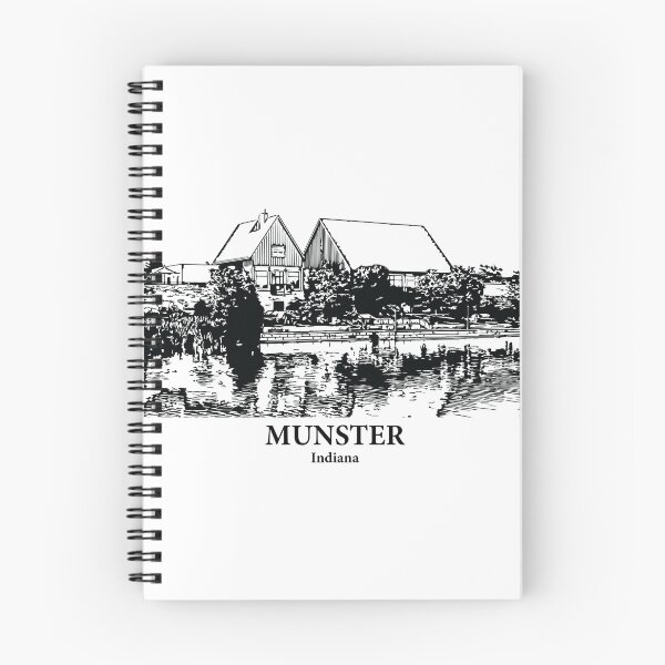 Item preview, Munster IN - Ink Cityscape Illustration designed and sold by Lakeric.