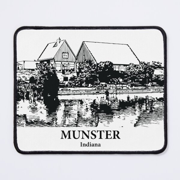 Item preview, Munster IN - Ink Cityscape Illustration designed and sold by Lakeric Cityscapes.