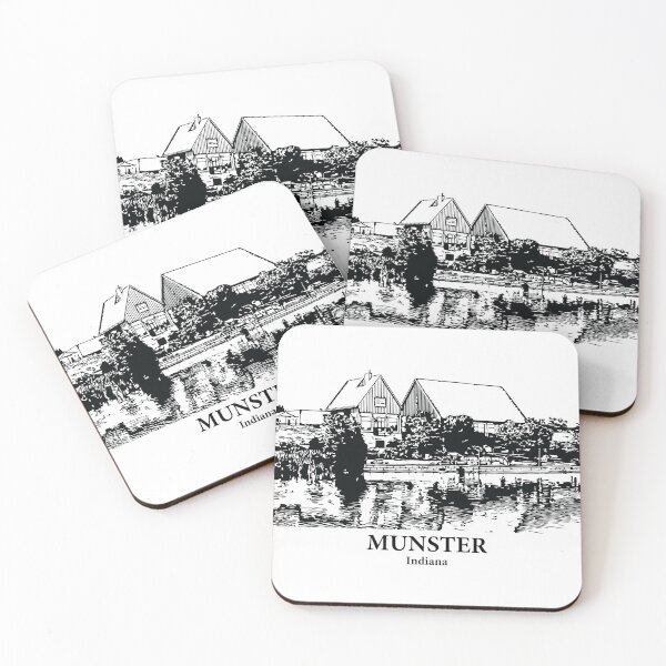 Item preview, Munster IN - Ink Cityscape Illustration designed and sold by Lakeric Cityscapes.
