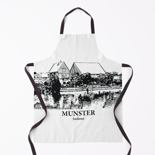 Item preview, Munster IN - Ink Cityscape Illustration designed and sold by Lakeric Cityscapes.