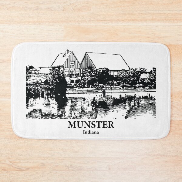 Item preview, Munster IN - Ink Cityscape Illustration designed and sold by Lakeric Cityscapes.