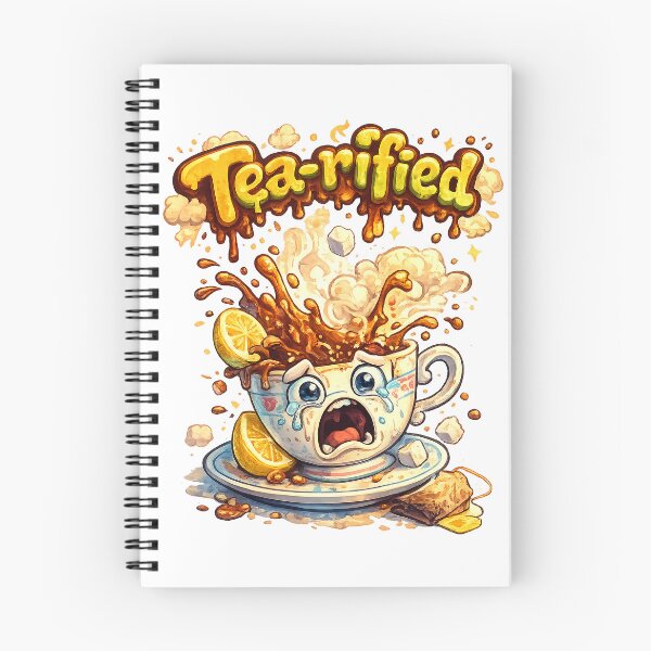 Item preview, Tea-rified – Funny Screaming Teacup Pun Illustration designed and sold by StrayaDesign.