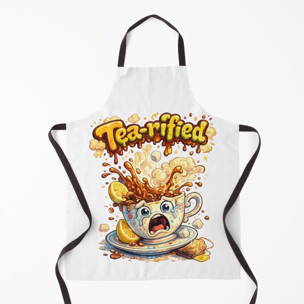 Item preview, Tea-rified – Funny Screaming Teacup Pun Illustration designed and sold by StrayaDesign.