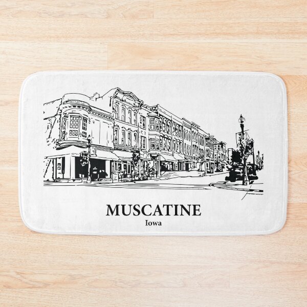 Item preview, Muscatine IA - Ink Cityscape Illustration designed and sold by Lakeric Cityscapes.