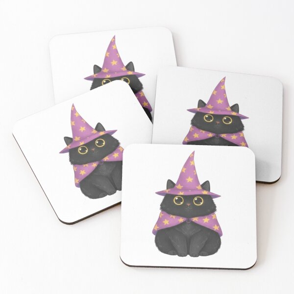 Item preview, Black Cat Wizard Magic Apprentice Kawaii Aesthetic designed and sold by HeyHas.