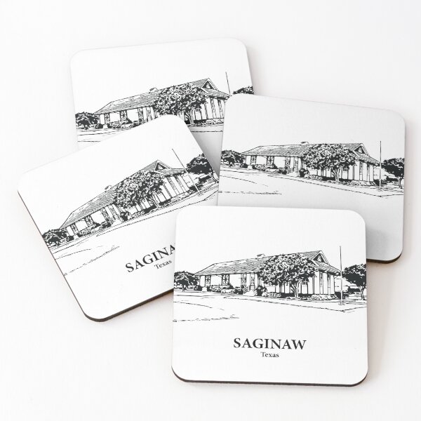 Item preview, Saginaw TX - Ink Cityscape Illustration designed and sold by Lakeric Cityscapes.