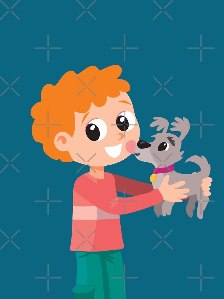 Boy with little dog by duxpavlic