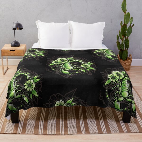 Item preview, scorpion & desert sunflowers (green) designed and sold by Rumcherry Art.