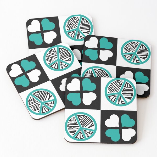 Item preview, Peace Checkers Black White & Teal designed and sold by Digitalmyth's Designs.