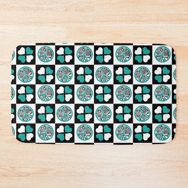 Item preview, Peace Checkers Black White & Teal designed and sold by Digitalmyth's Designs.