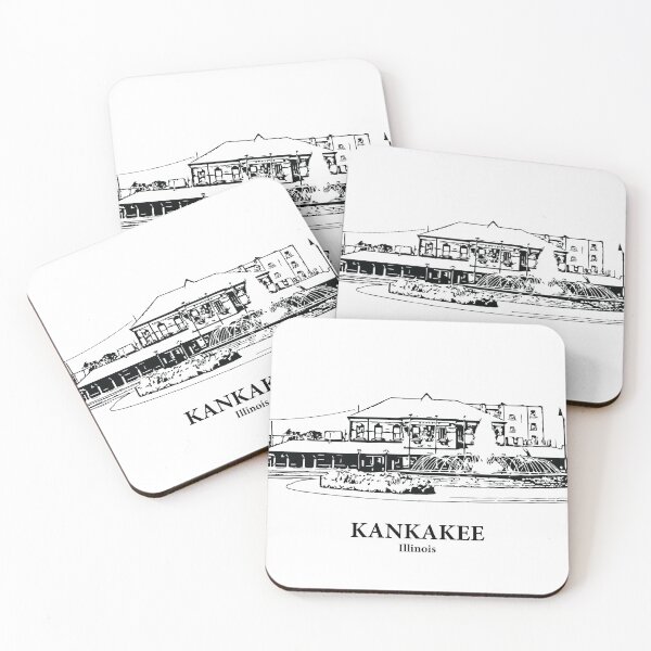 Item preview, Kankakee IL - Ink Cityscape Illustration designed and sold by Lakeric Cityscapes.