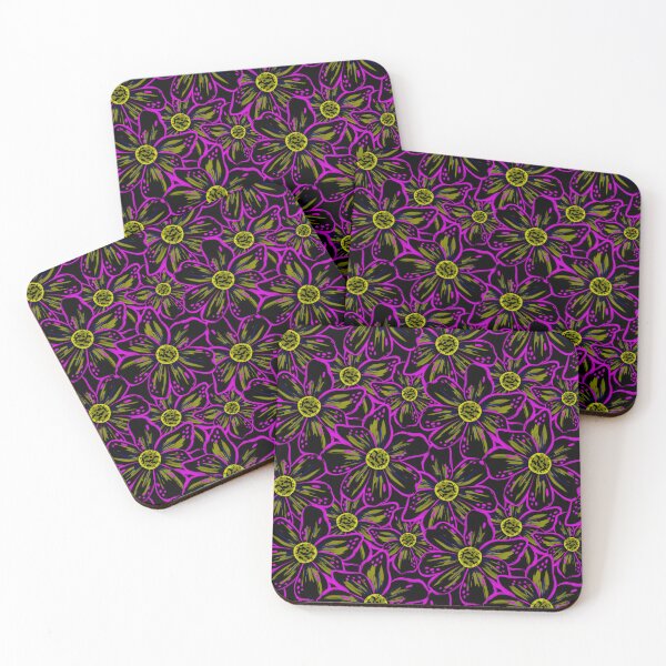 Item preview, Expressive Bold Painterly Florals Tropical Neon Electric Mauve Magenta Lime designed and sold by thecolorbirdie.