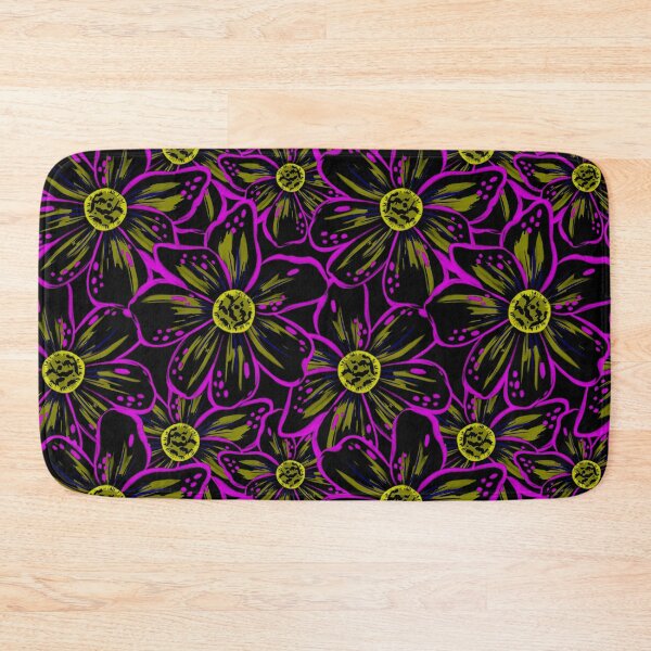 Item preview, Expressive Bold Painterly Florals Tropical Neon Electric Mauve Magenta Lime designed and sold by thecolorbirdie.