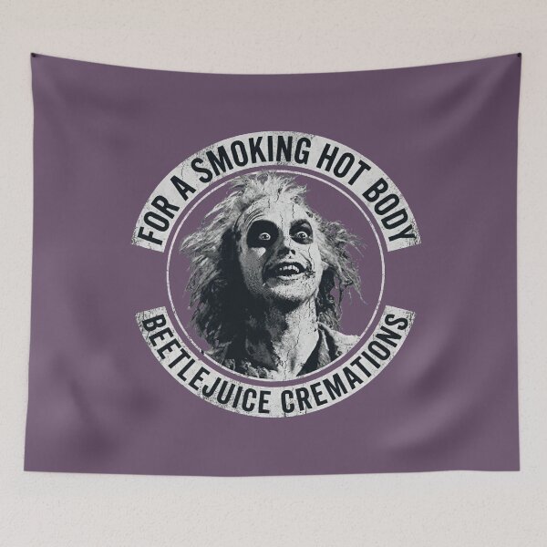 Item preview, THE GHOST WITH THE MOST - SMOKING HOT BODY CREMATION SERVICE black text designed and sold by Big Bang Canvas.