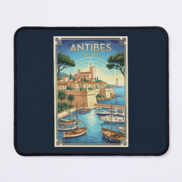 Item preview, Antibes France Mosaic Harbor Art - Vintage Riviera Aesthetic designed and sold by FrancophileFun.