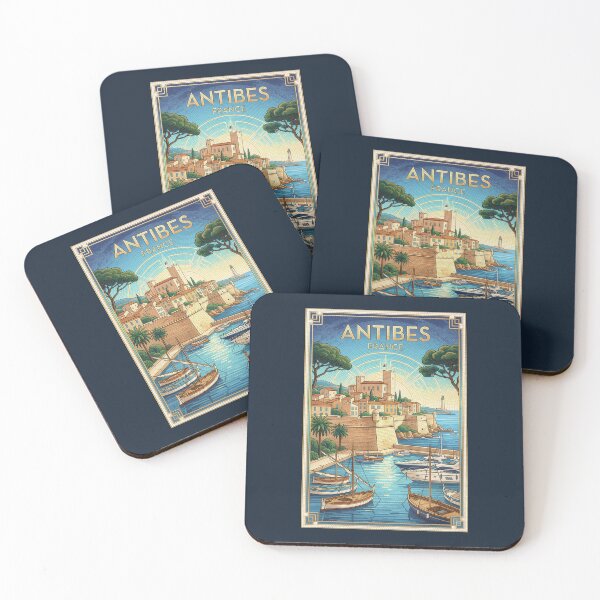 Item preview, Antibes France Mosaic Harbor Art - Vintage Riviera Aesthetic designed and sold by FrancophileFun.